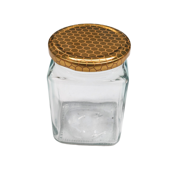 90 x 380ml (500g honey) Square Glass Jar With Metal Twist Lid - Carton of 90