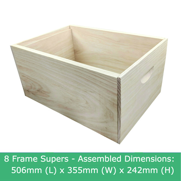 8 Frame Full Depth Deep Super Box - Flat Pack - Rebate Joints