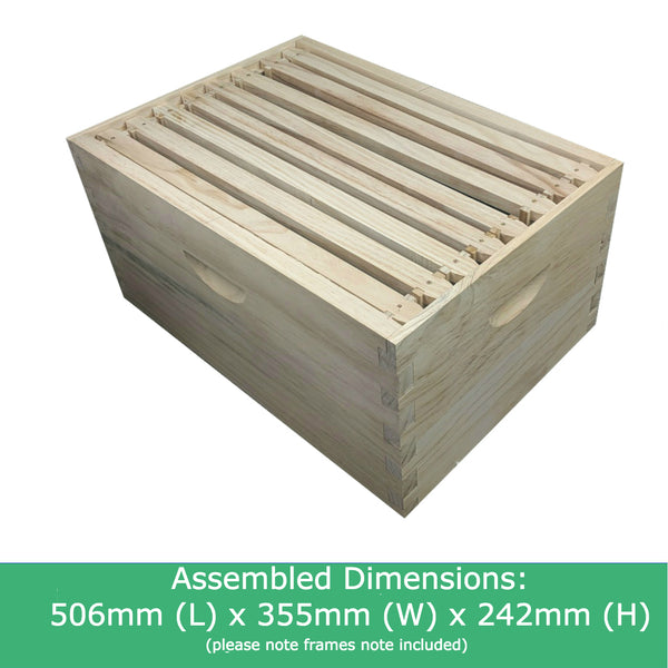 8 Frame Full Depth Beehive Super/Box Kit Including Frames and Foundation
