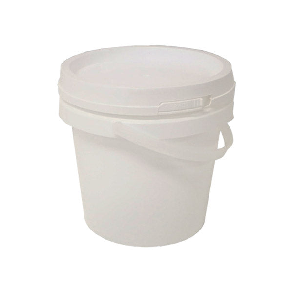 Carton of 100 - 1 Litre White Plastic Bucket Pail With Tamper Proof Lid - AUSTRALIAN MADE