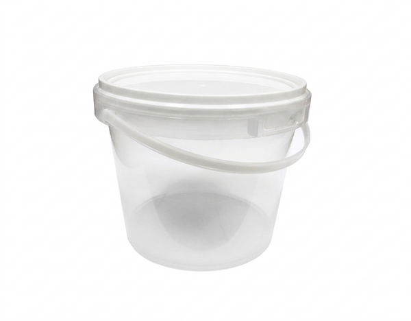 2.2L clear bucket pail with white lid