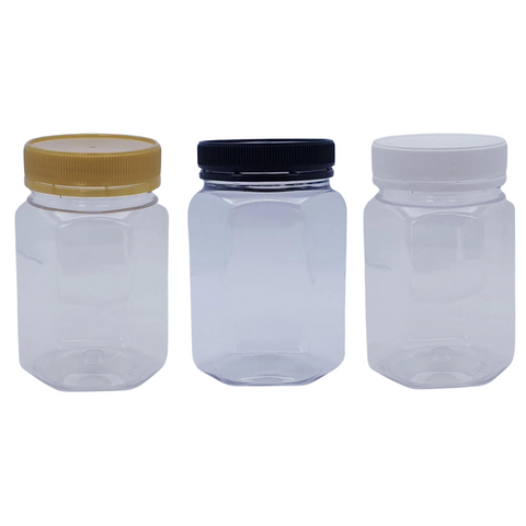 360ml 500g Hexagon Hex Plastic PET jars