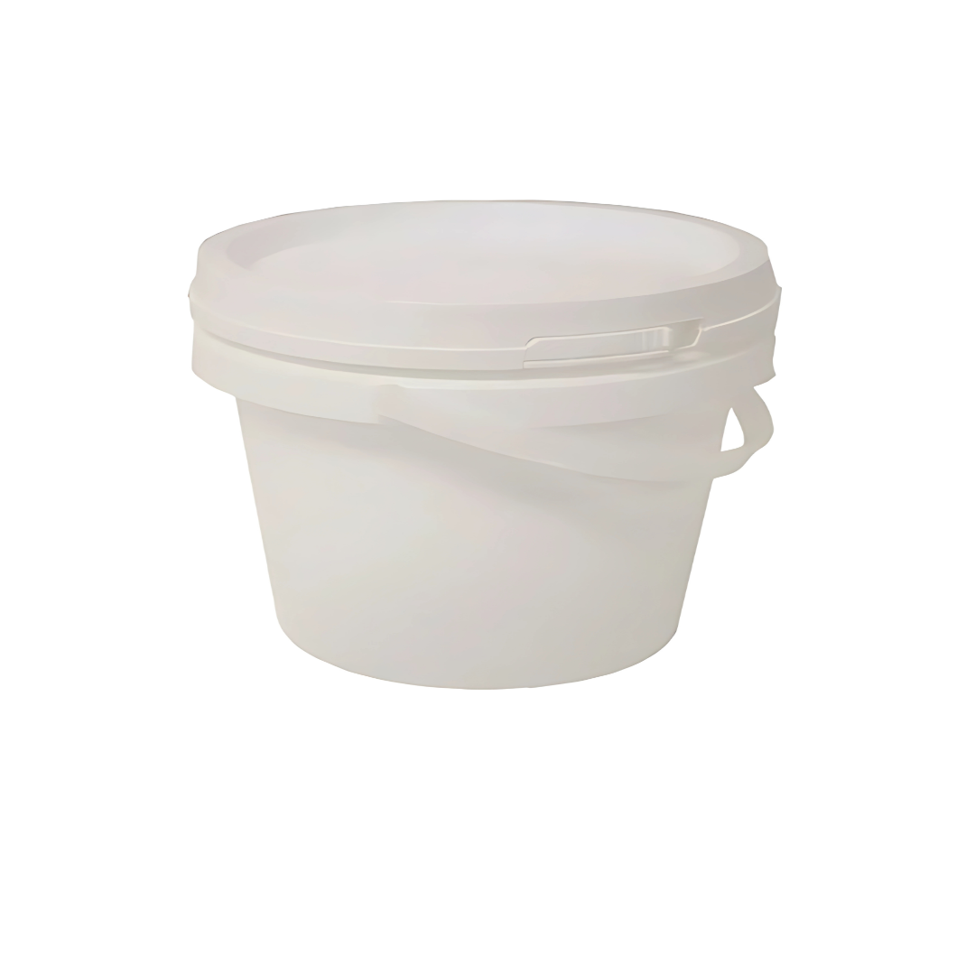 5L White Plastic Bucket with lid Pail Food Grade Certified