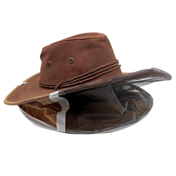 Cowboy style beekeeping veil hat mosquito insect