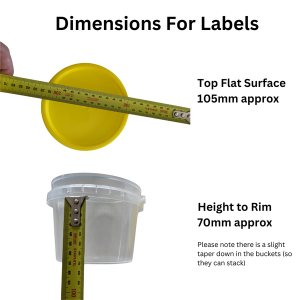 honey bucket label dimensions