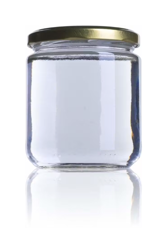 36 x 370ml (500g honey) Round Glass Jar With Metal Twist Lid - Carton of 36