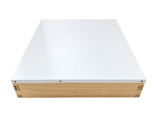 Raw timber telescoping outer cover for an 8 frame Langstroth beehive