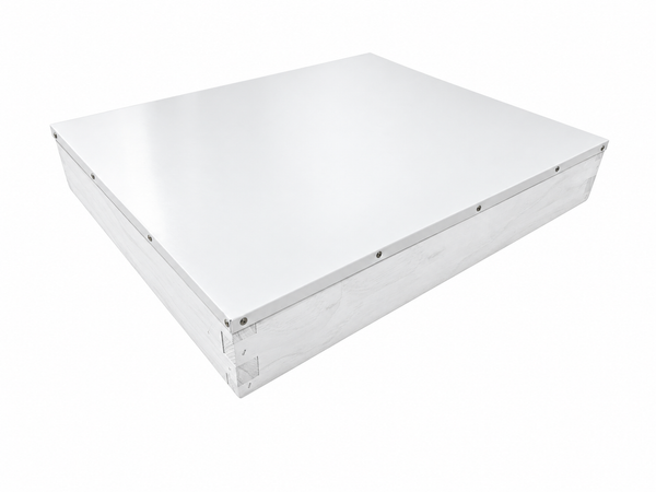 Wax dipped and painted 8 frame telescopic beehive lid, white finish