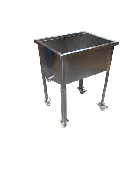 Stainless steel uncapping tray station bench table