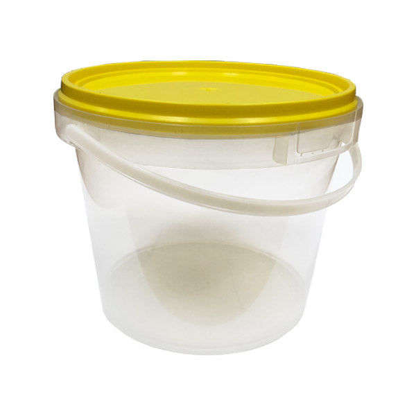 5L clear pail bucket yellow lid
