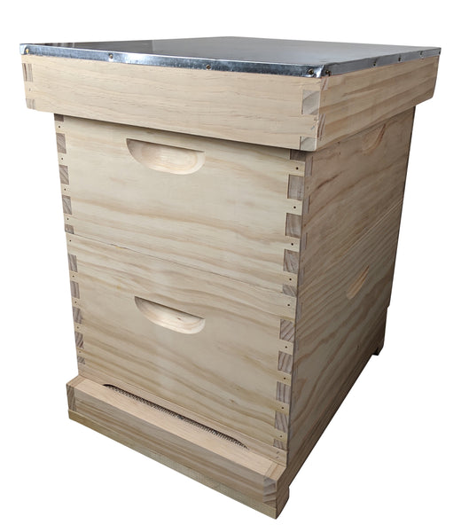 10 Frame Double Beehive Kit With Mesh Screen Bottom Board And Telescopic Lid